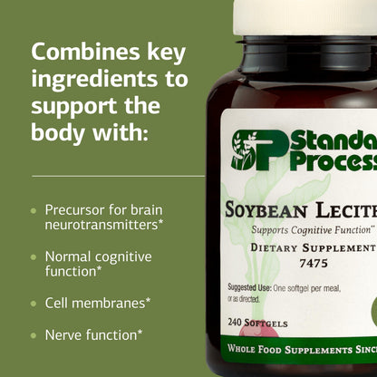 Standard Process Soybean Lecithin – Brain Health Support, 240 Softgels