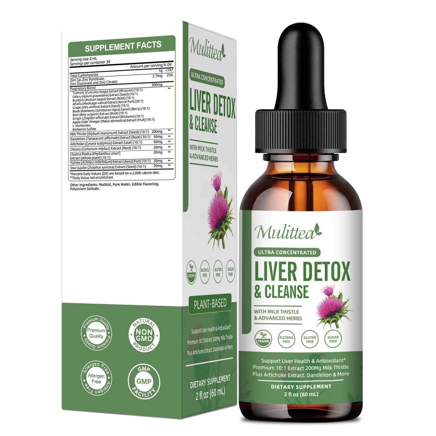 Liver Health Drops – Detox & Repair with Milk Thistle, Artichoke & Dandelion (60ml)