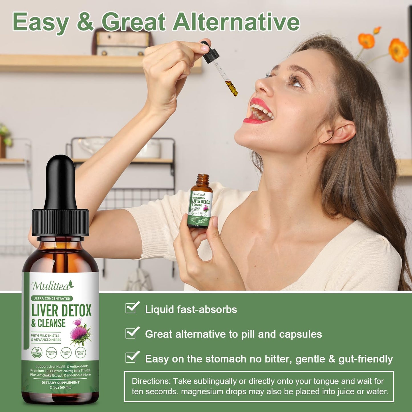 Liver Health Drops – Detox & Repair with Milk Thistle, Artichoke & Dandelion (60ml)