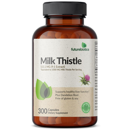 Futurebiotics Milk Thistle Silymarin Marianum & Dandelion Root - Liver Health, 300 Capsules