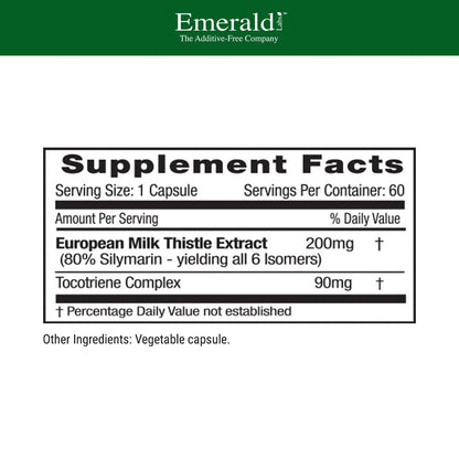Emerald Labs European Milk Thistle – Organic Liver Health & Energy (60 Veg Capsules)