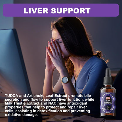 Liver Support Liquid Drops – TUDCA Detox, Milk Thistle, NAC | Vegan & Non-GMO | 60ML
