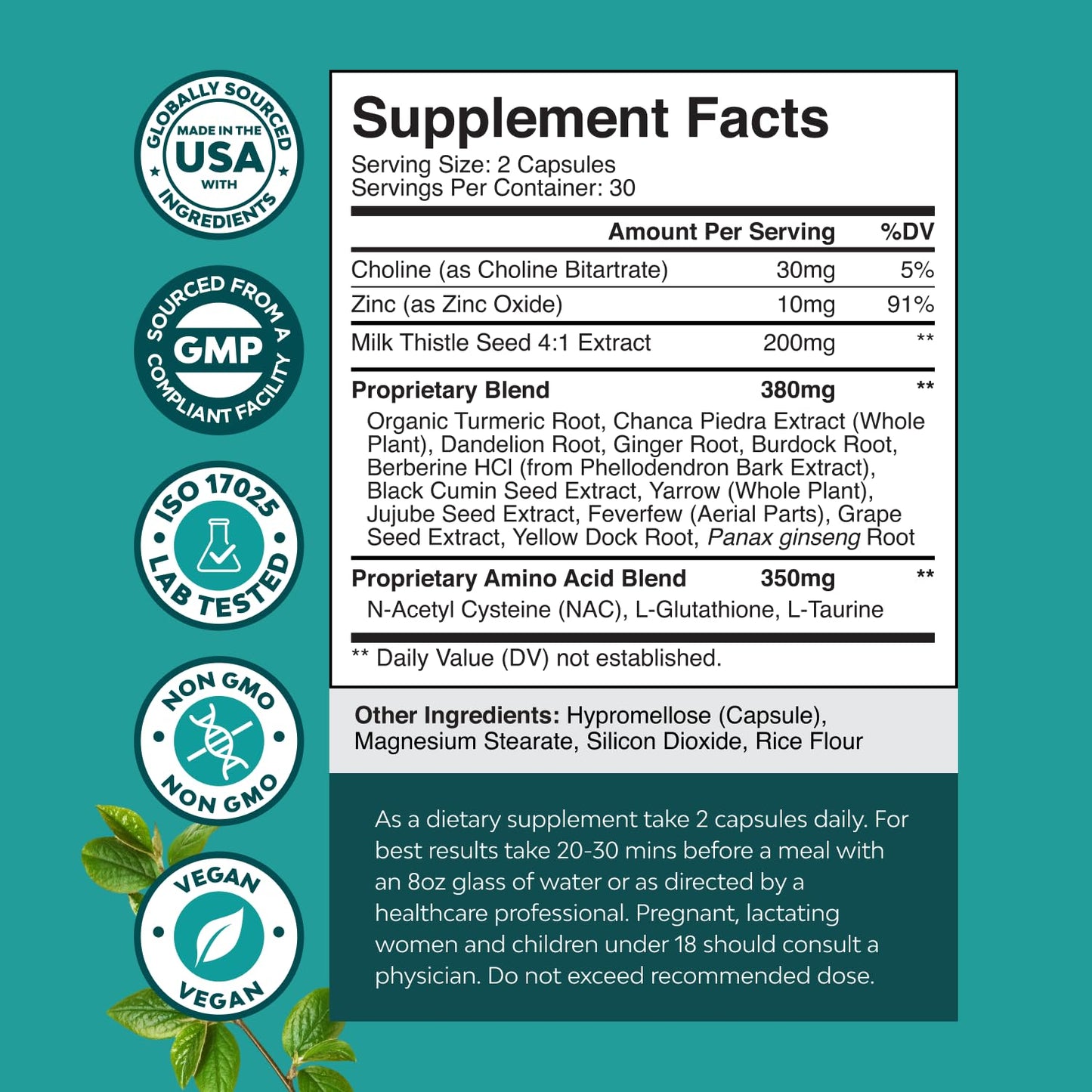 NAC Liver Support with Milk Thistle – Detox & Repair | 60 Caps