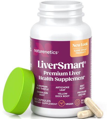 LiverSmart - Liver Cleanse & Repair Formula with European Milk Thistle, Silymarin, Artichoke, Dandelion, Yellow Dock Root, Beet Root - Supplement to Aid, Renew and Support Liver Health (1)