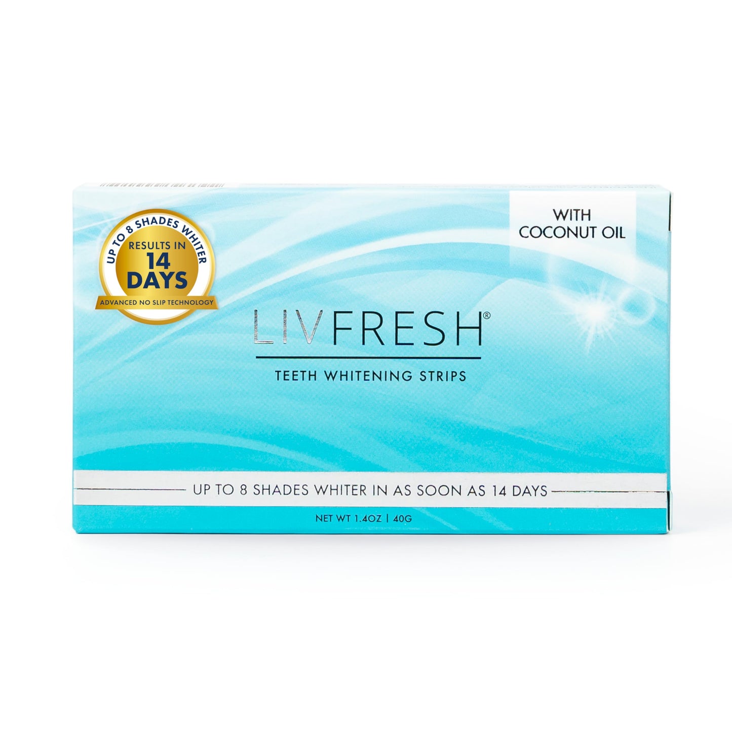 LIVFRESH Teeth Whitening Strips – 28 Strips, 14 Treatments | Enamel Safe