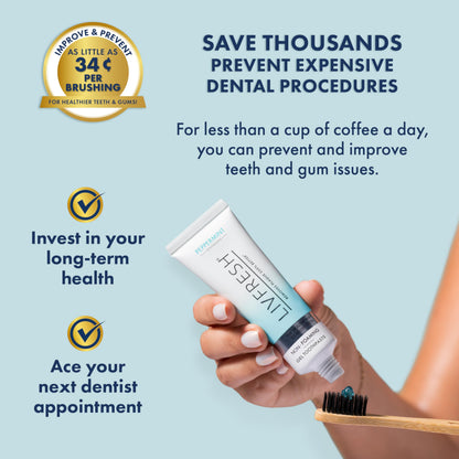 LIVFRESH Toothpaste Gel – Plaque 250% Better, Gum Health 190% Better (2 Pack) | Peppermint, SLS-Free