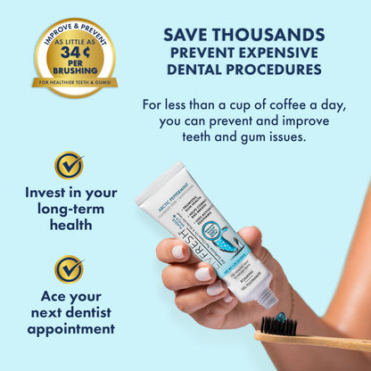 LIVFRESH Toothpaste Gel, Clinically Proven to Remove Plaque 250% Better, Improves Gum Health 190% Better, Reduces Tartar Buildup, Fights Bad Breath, Lasting Cooling Effect, SLS Free, Arctic Peppermint