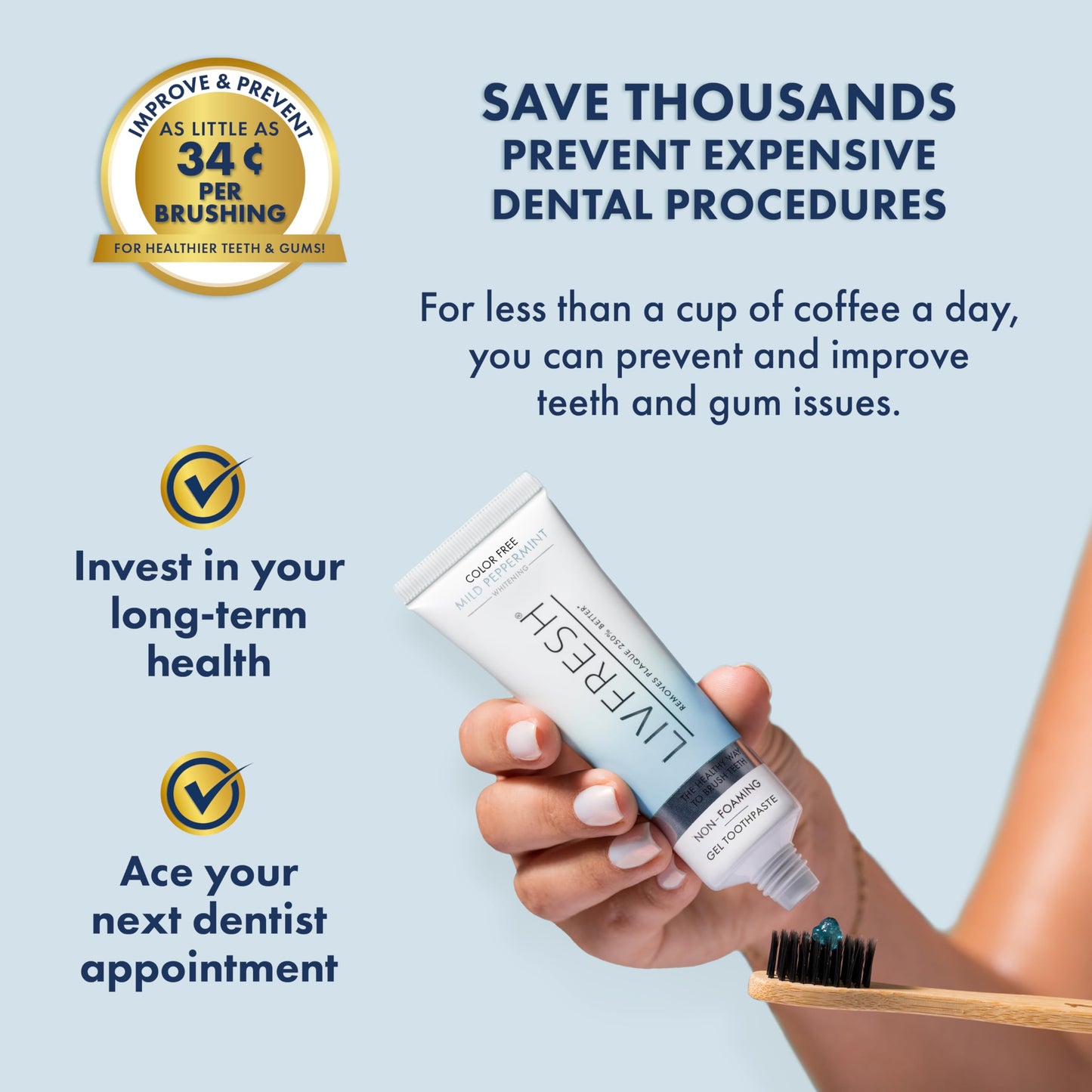 LIVFRESH Toothpaste Gel – Clinically Proven Plaque Removal & Gum Health