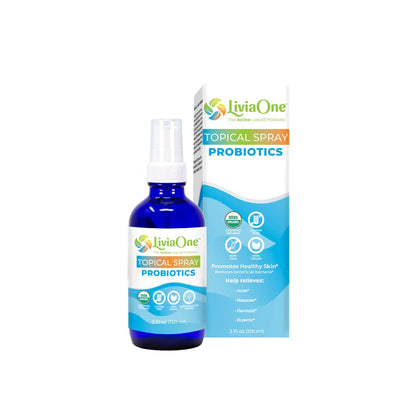 LiviaOne Topical Probiotics Spray – USDA Organic, Gluten-Free, 2 oz