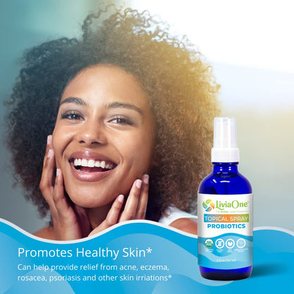 LiviaOne Topical Probiotics Spray – USDA Organic, Gluten-Free, 2 oz