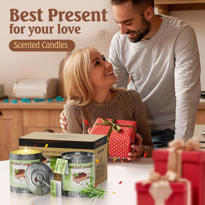 Scented Candles for Home - 2 Pack 8oz Vanilla Cake Soy Wax Gift Set