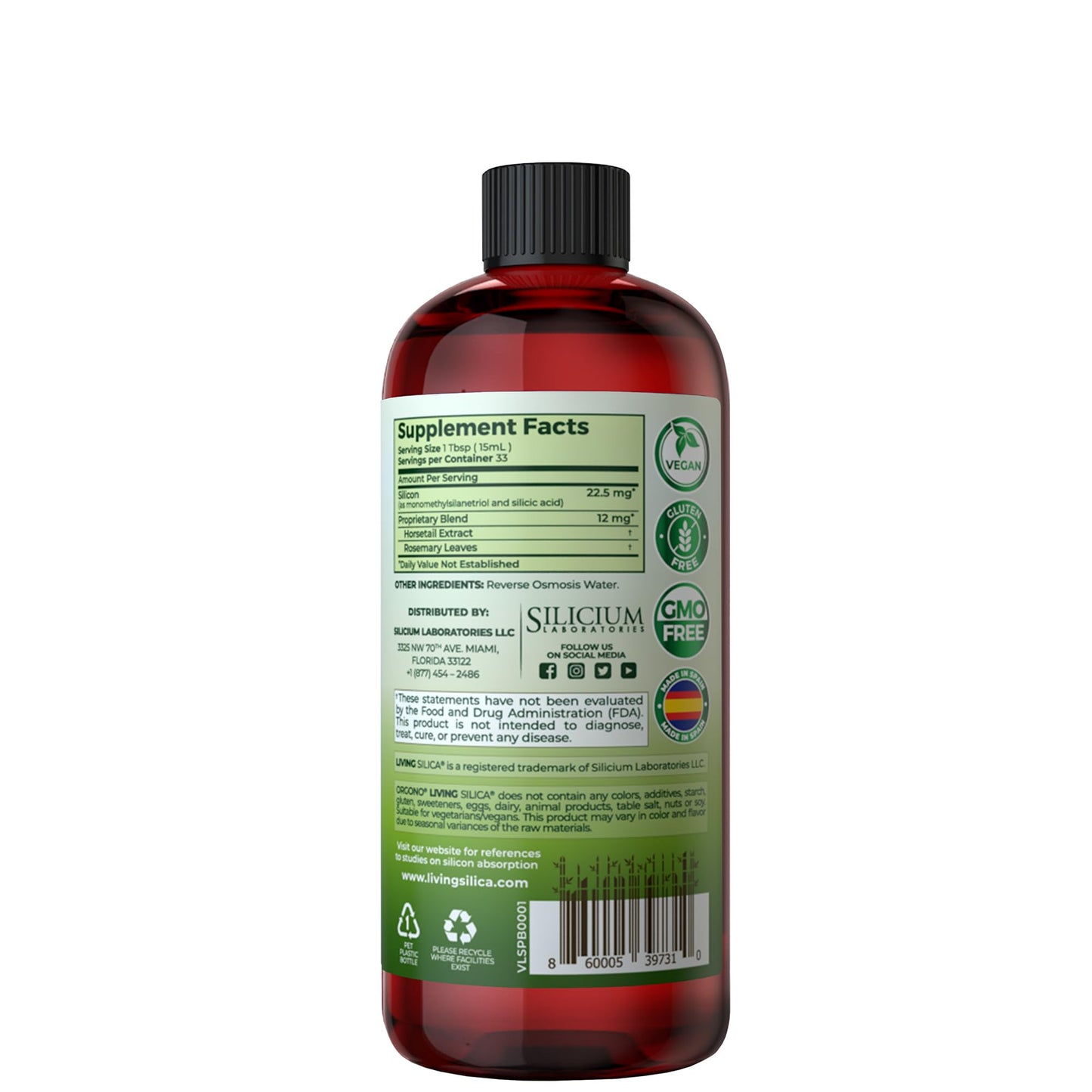 Living Silica Plant-Based Collagen Booster | Vegan | 500 ml