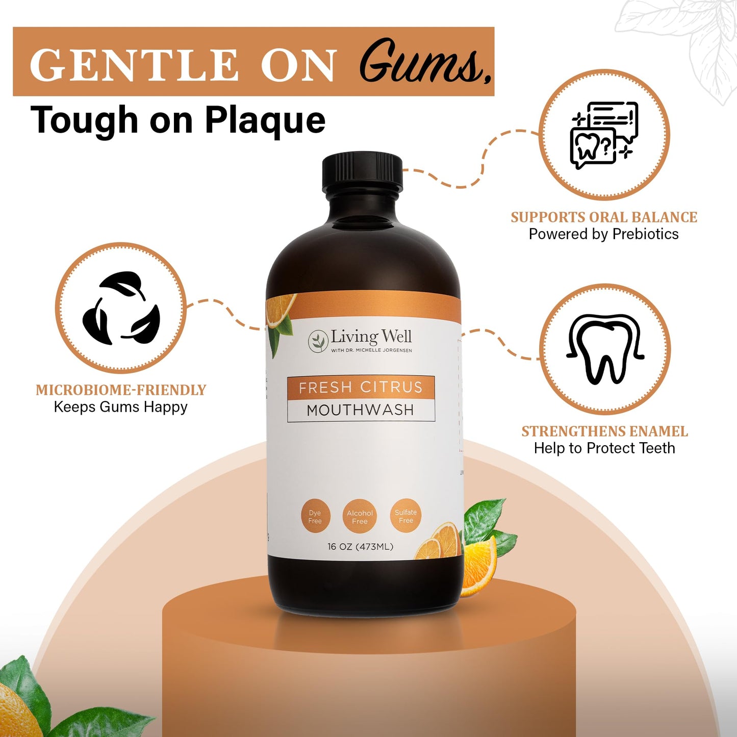 Fresh Citrus Remineralizing Mouthwash | Hydroxyapatite & Colloidal Silver | Alcohol- & Fluoride-Free | Natural & Organic