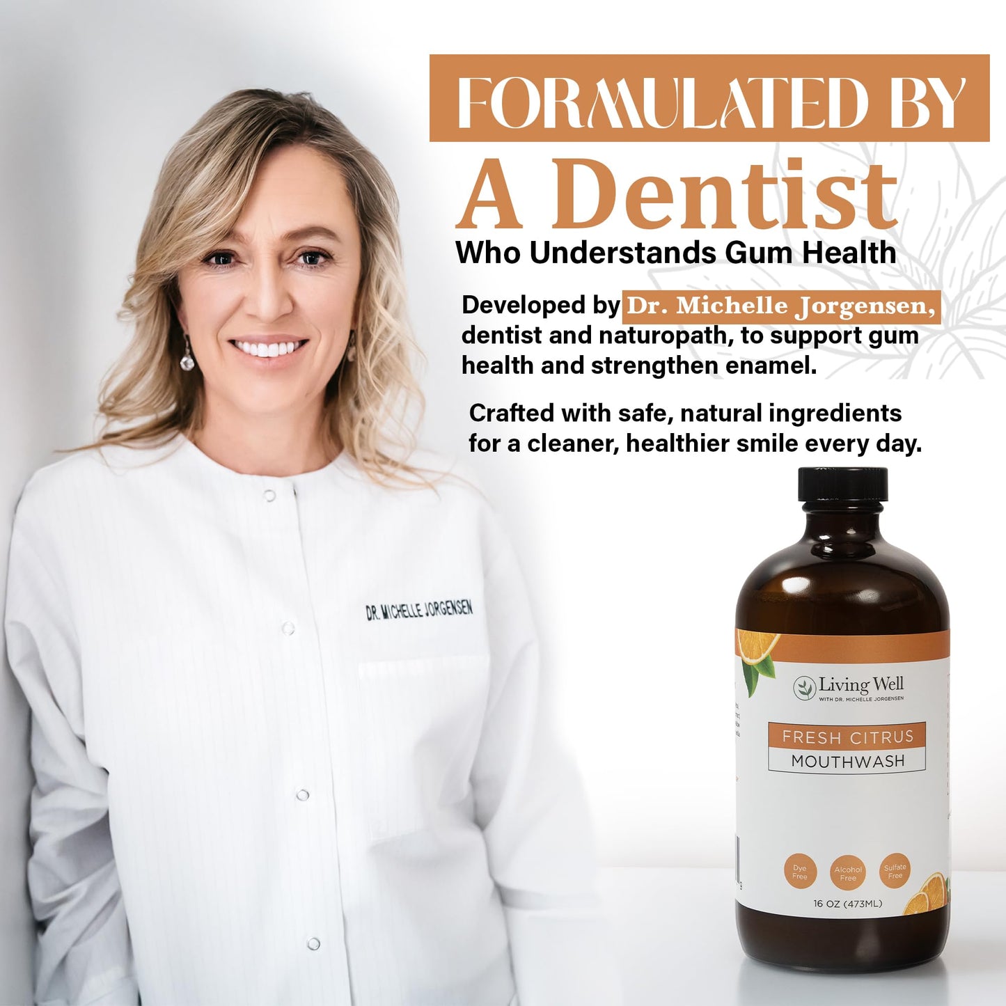 Fresh Citrus Remineralizing Mouthwash | Hydroxyapatite & Colloidal Silver | Alcohol- & Fluoride-Free | Natural & Organic