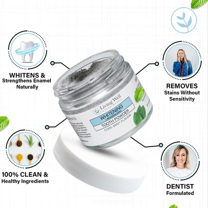 Living Well with Dr. Michelle: Remineralizing & Whitening Tooth Powder – Cool Mint, Fluoride-Free Hydroxyapatite