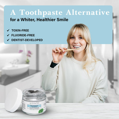 Living Well with Dr. Michelle: Remineralizing & Whitening Tooth Powder – Cool Mint, Fluoride-Free Hydroxyapatite