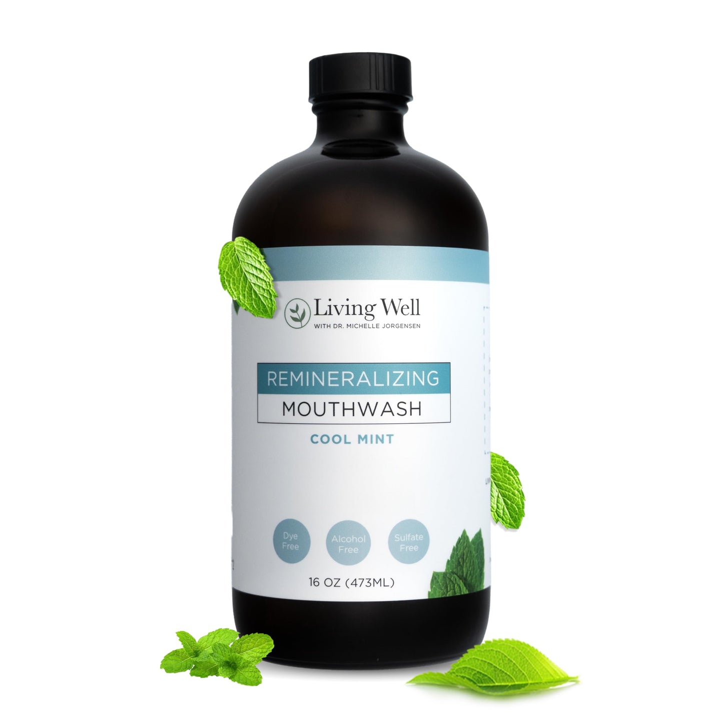 Living Well Mouthwash by Dr. Michelle – Hydroxyapatite & Colloidal Silver, Fluoride & Alcohol Free