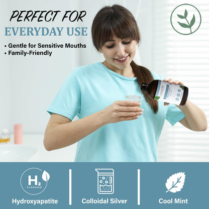 Living Well Mouthwash by Dr. Michelle – Hydroxyapatite & Colloidal Silver, Fluoride & Alcohol Free