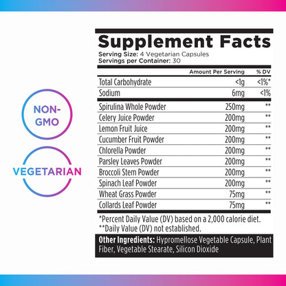 Livingood Daily Greens Capsules – Plant-Based Super Greens for Digestion & Gut Health (120 Ct)