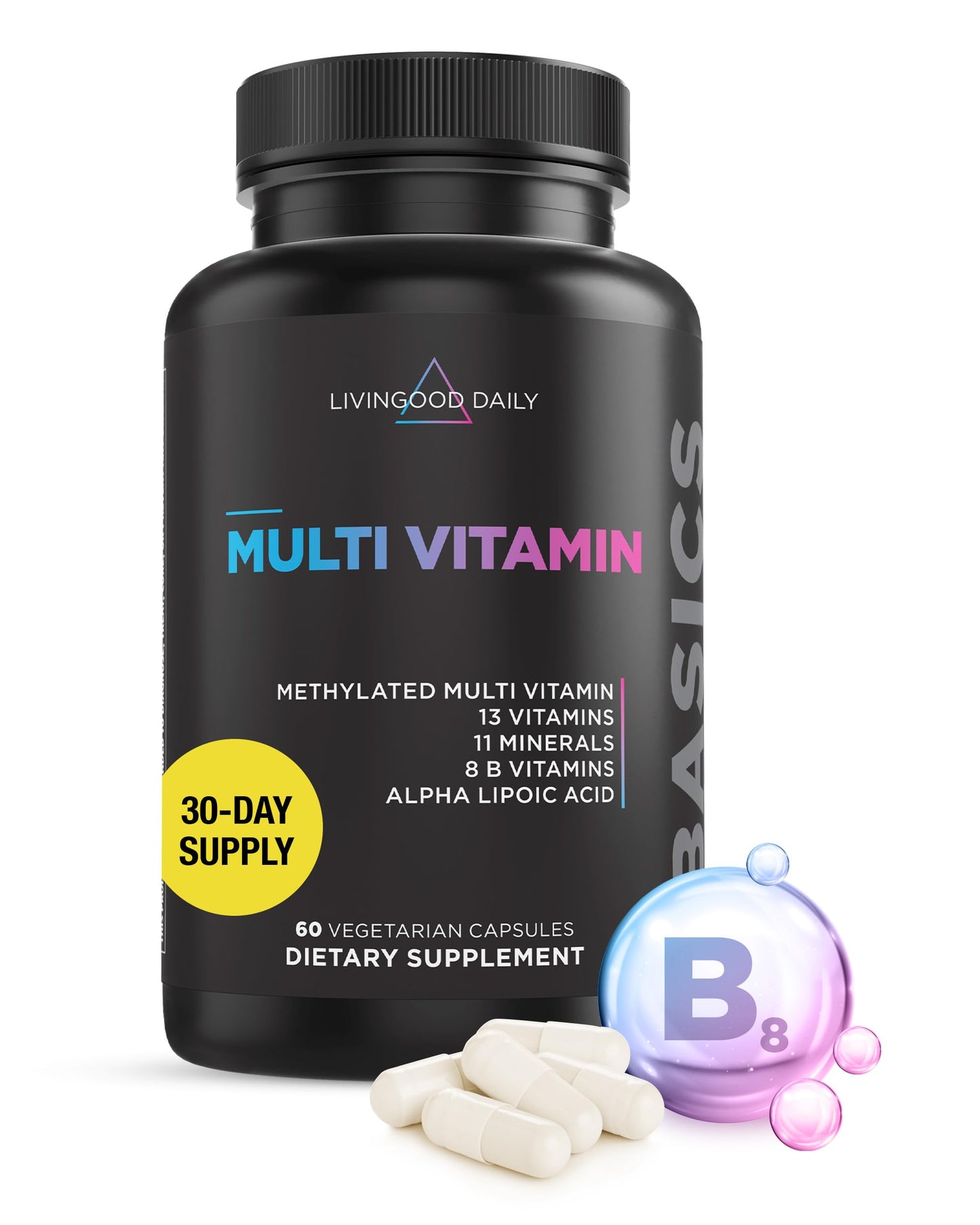 Livingood Daily Methylated Multivitamin for Women & Men – 60 Capsules