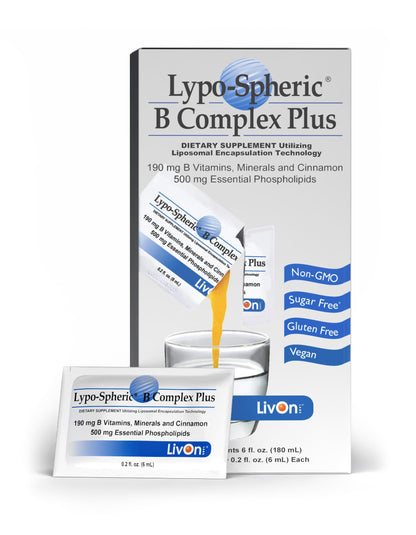 LivOn Lypo-Spheric B Complex Plus – 190 mg B Vitamins + Cinnamon | Liposome-Encapsulated, Non-GMO