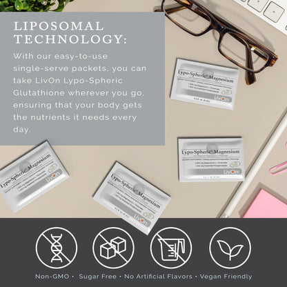 LivOn Lypo-Spheric Magnesium L-Threonate – 30 Packets, 77 mg/Packet, Liposome-Encapsulated BritishVita | Premium UK Vitamins & Wellness Supplements