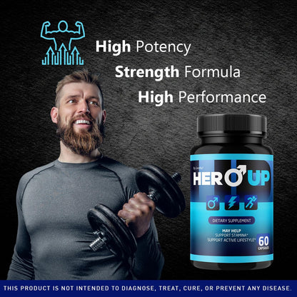LIVORKA Hero Up Capsules for Men | Energy & Vitality Support (60 Caps)