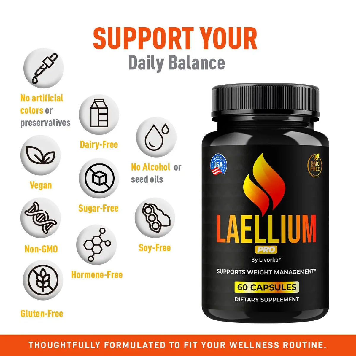 Laellium Pro Pills 5 Pack – All-Natural Daily Formula | LIVORKA Capsules, 300 Capsules BritishVita | Premium UK Vitamins & Wellness Supplements