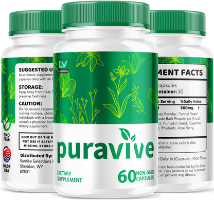 LIVORKA Puravive Exotic Rice Method Dietary Supplement - 120 Capsules (60 Day Supply) - Pack Of 2