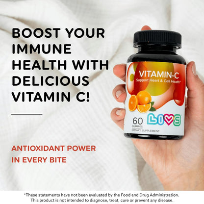 LIVS Vitamin C 250mg Gummies - Immune Support, Vegan & Gluten-Free, 60 ct