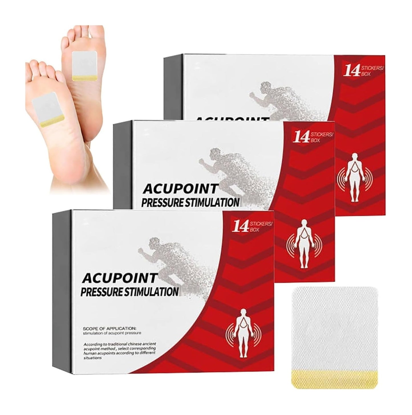 LJRHYEH 3Box Huatangxiao Acupoint Sticker – 14pcs/Box, 3 Boxes