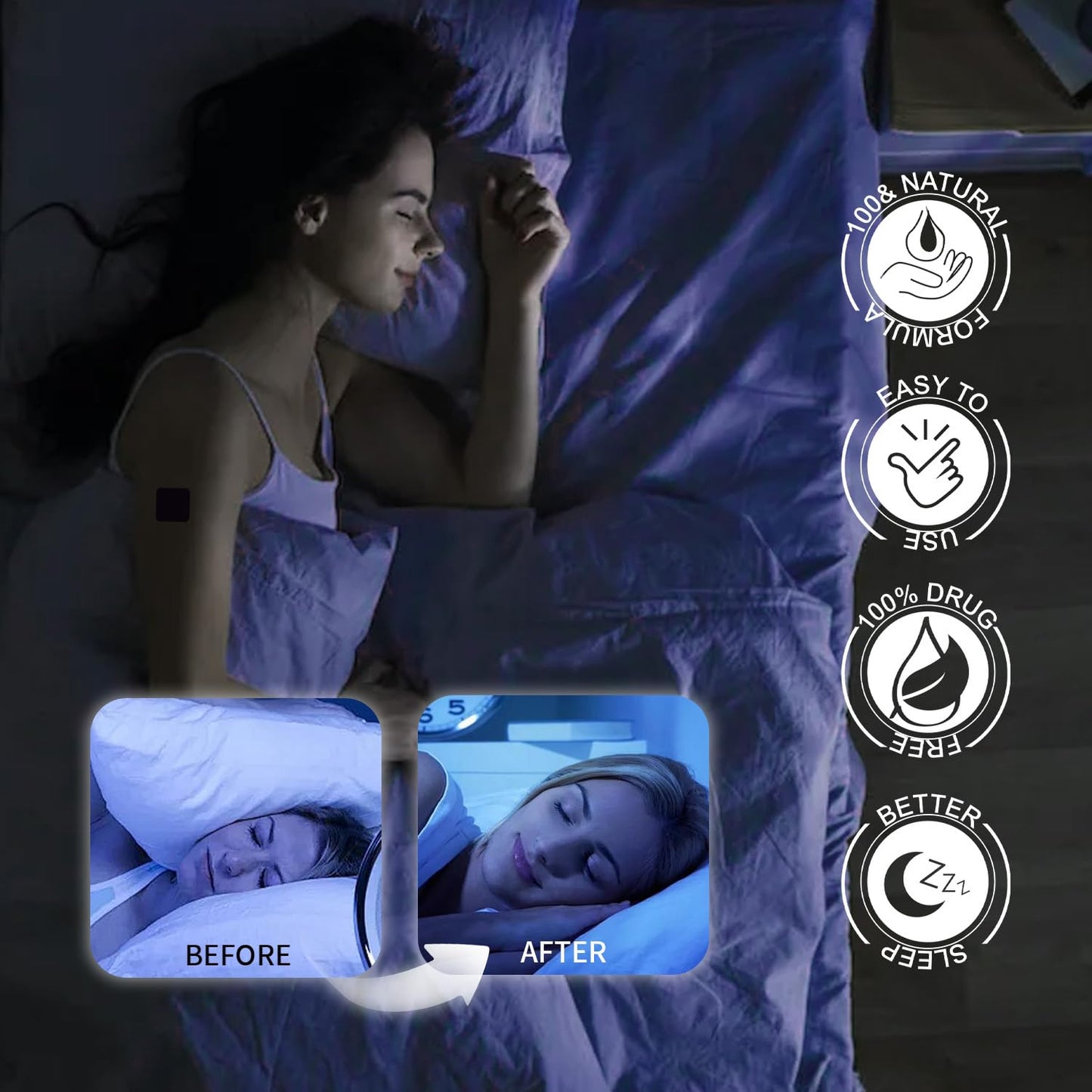 LKOIUEVA 60 Pcs Sleep Patches – Extra Strength Natural Sleep Aid for Adults