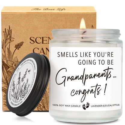 LLTAYQZ Pregnancy Announcement Candle for Grandparents – Lavender & Eucalyptus, 9oz
