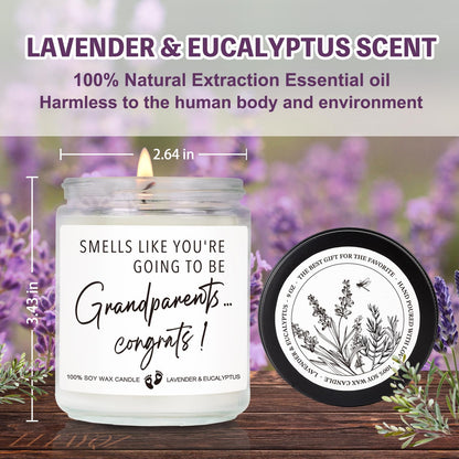 LLTAYQZ Pregnancy Announcement Candle for Grandparents – Lavender & Eucalyptus, 9oz
