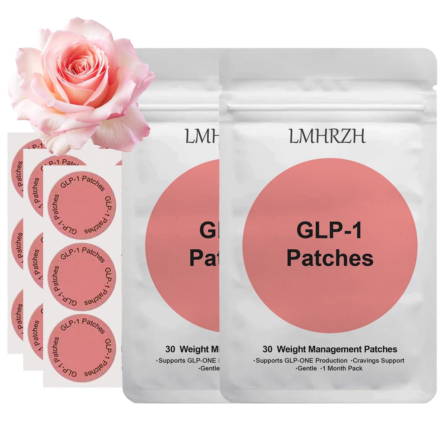 LMHRZH GLP-1 Patches for Women & Men | Natural Ingredients | 60 Pcs, 2 Months