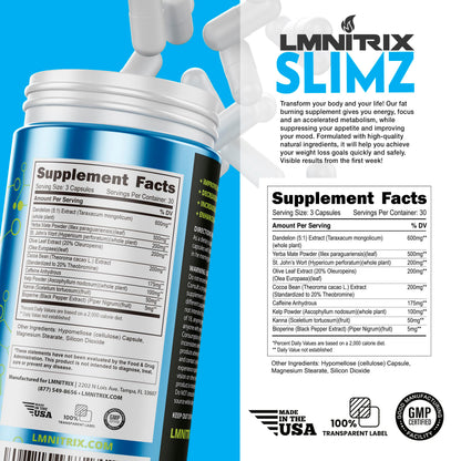 LMNITRIX SLIMZ Fat Burner & Mood Enhancer – 90 Capsules