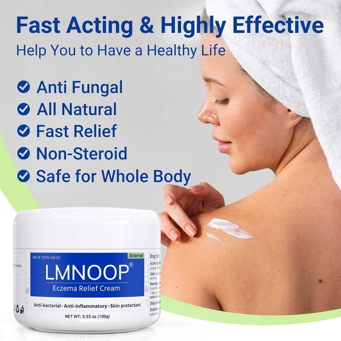 LMNOOP Eczema Cream – Maximum Strength Treatment for Dry, Itchy, Irritated Skin (3.53oz)