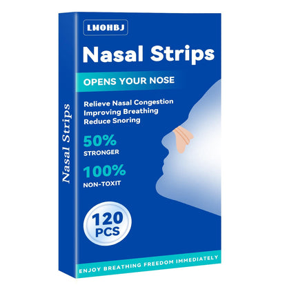 LMOHBJ 120Pcs Nasal Strips – Extra-Strength Snoring Relief & Nasal Congestion for Sleep