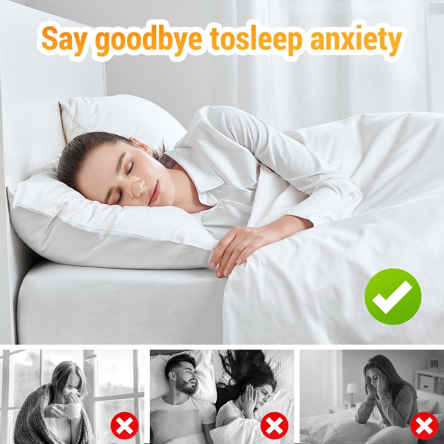 LMOHBJ 120Pcs Nasal Strips – Extra-Strength Snoring Relief & Nasal Congestion for Sleep