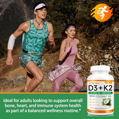 Lofuanna Vitamin D3 K2 Softgels – 2-in-1 D3 & K2 with Coconut Oil