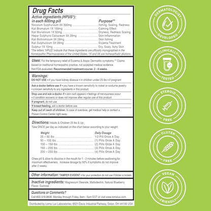 Loma Lux Eczema Pills – Natural Eczema Relief for Adults & Kids | Dermatologist-Developed
