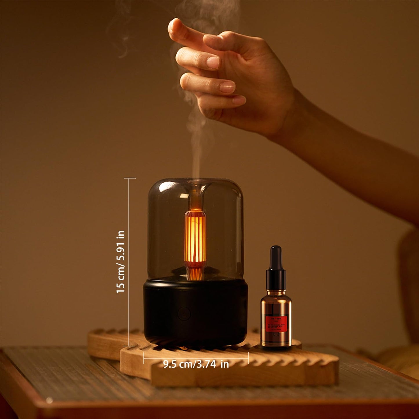 LONCIN Essential Oil Diffuser 150ml – Auto Shut-Off, Ultrasonic, Black