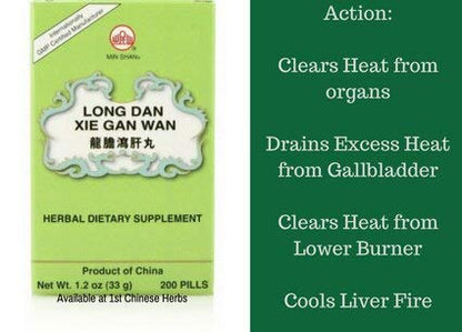 Long Dan Xie Gan Wan 200ct (Snake & Dragon) Gentiana Liver Teapills | Damp-Heat Clear