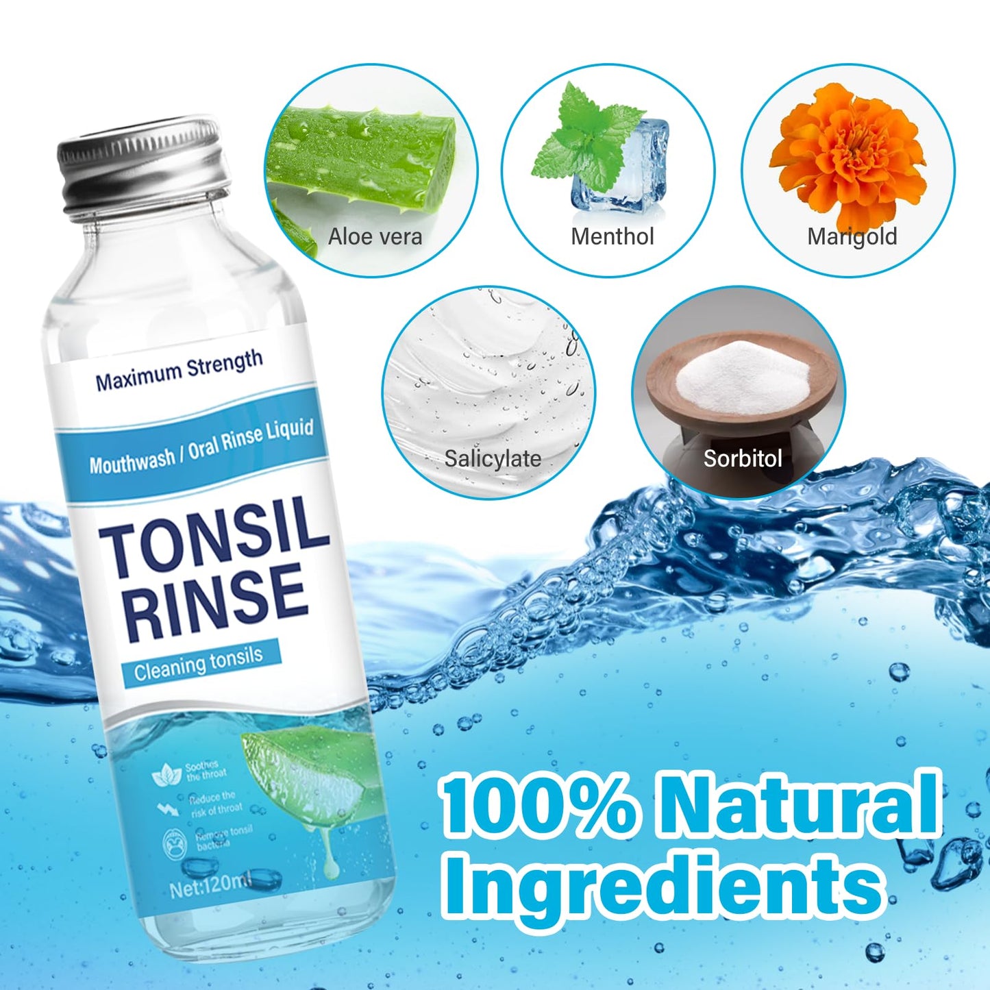 Tonsil Stone Remover – Alcohol-Free Natural Oral Rinse for Soothing Tonsils & Fighting Bad Breath (4 Fl Oz)
