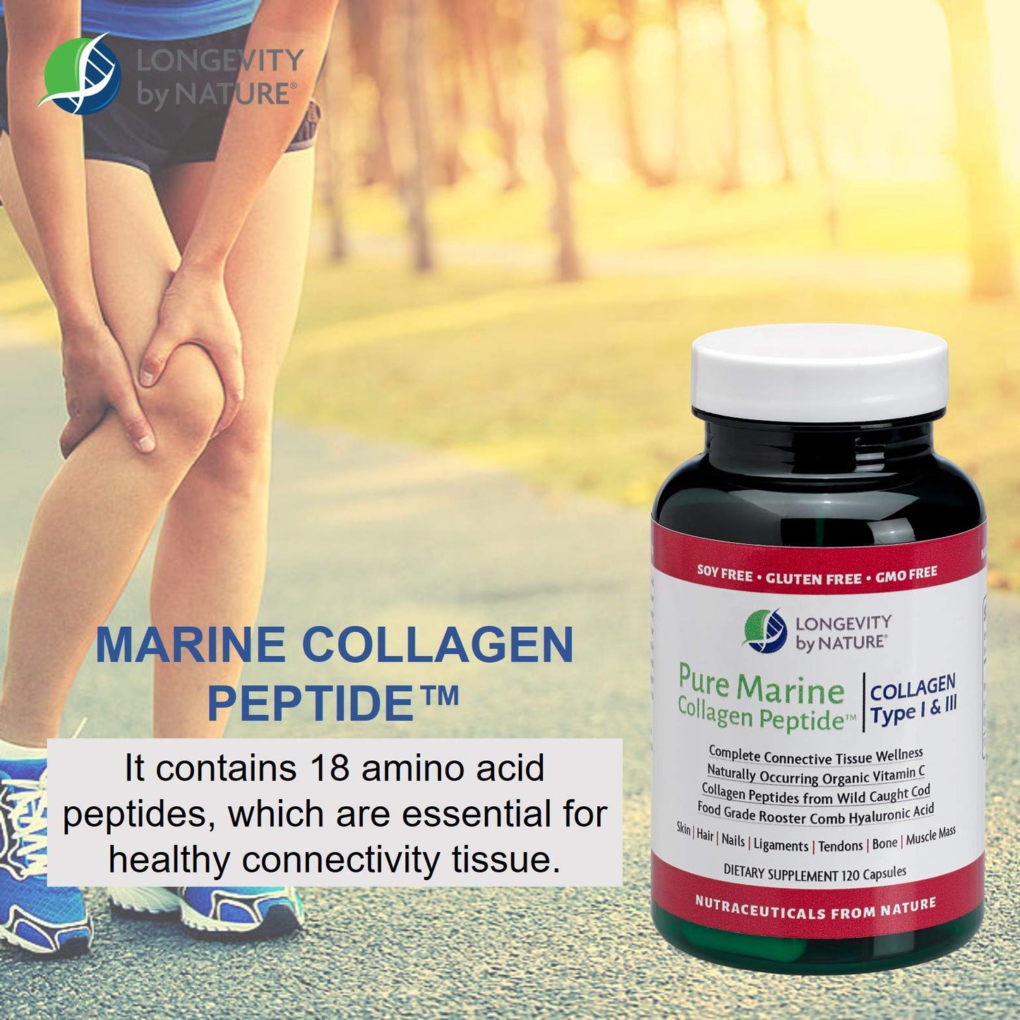 Longevity by Nature Marine Collagen Peptides – Skin, Hair & Nails (Type I & III)