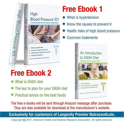 [2-Bottle Value Pack] Longevity Blood Pressure Formula - Scientifically Formulated with Hawthorn & 12+ Quality All Natural Herbs