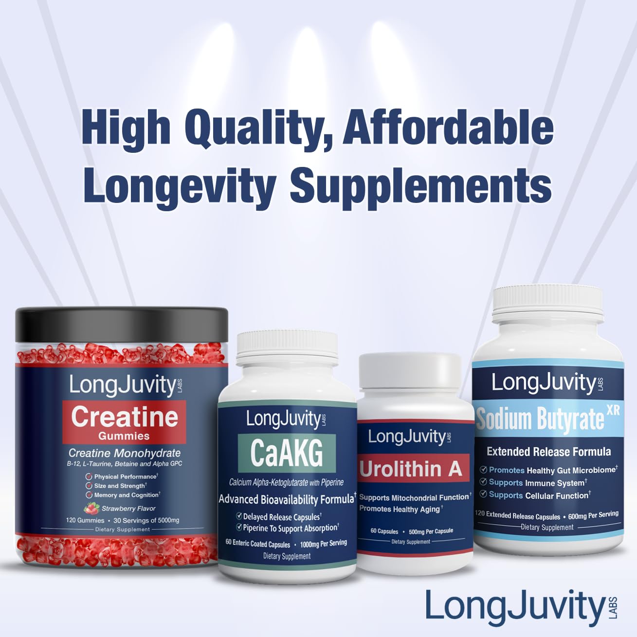 LongJuvity Sodium Butyrate 300mg – Postbiotic Gut Health & Leaky Gut Support