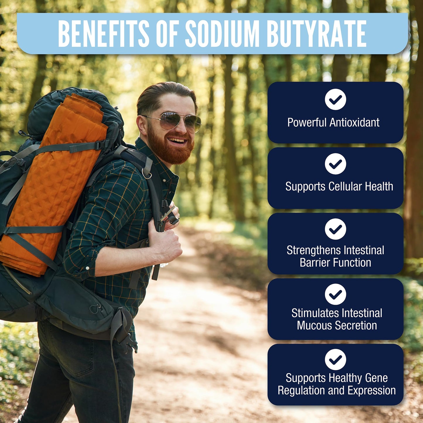 LongJuvity Sodium Butyrate 300mg – Postbiotic Gut Health & Leaky Gut Support