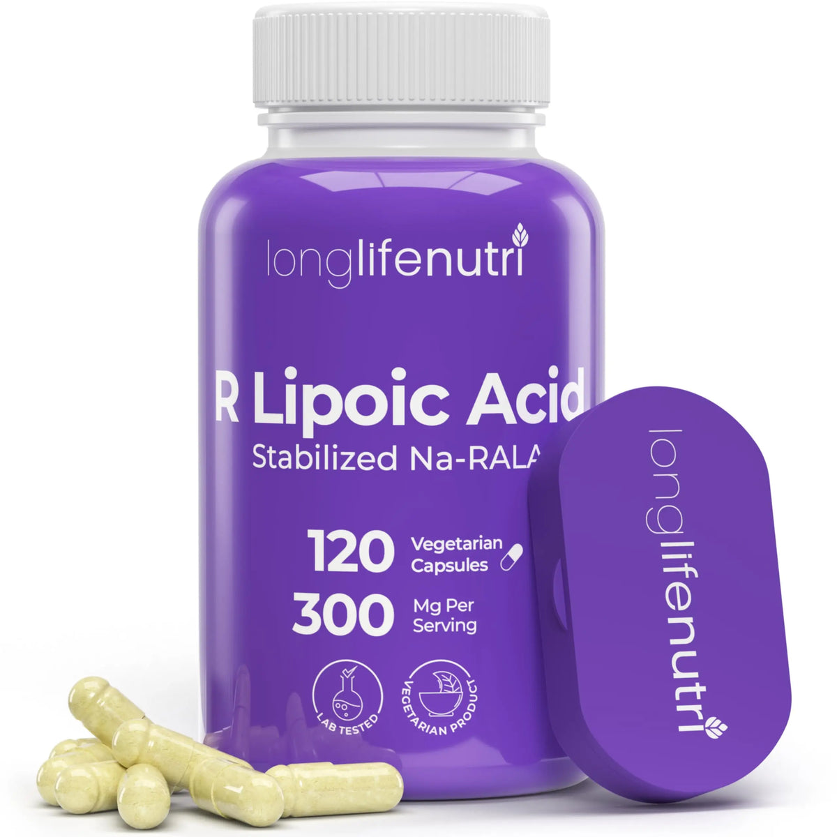 LongLifeNutri Stabilized R-Alpha Lipoic Acid 300mg – 120 Veg Capsules, 4-Month Supply, Made in USA BritishVita | Premium UK Vitamins & Wellness Supplements