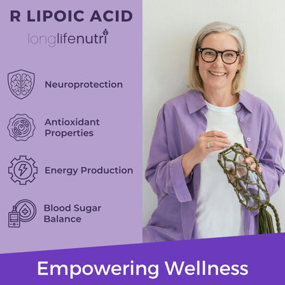 LongLifeNutri Stabilized R-Alpha Lipoic Acid 300mg – 120 Veg Capsules, 4-Month Supply, Made in USA BritishVita | Premium UK Vitamins & Wellness Supplements